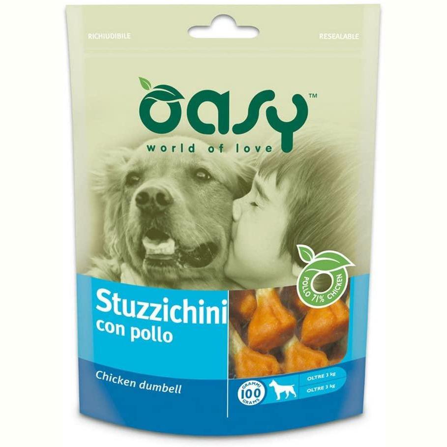 Oasy Stuzzichini con Pollo 100gr - Snack per Cani Oasy Stuzzichini con Pollo 100gr - Snack per Cani
